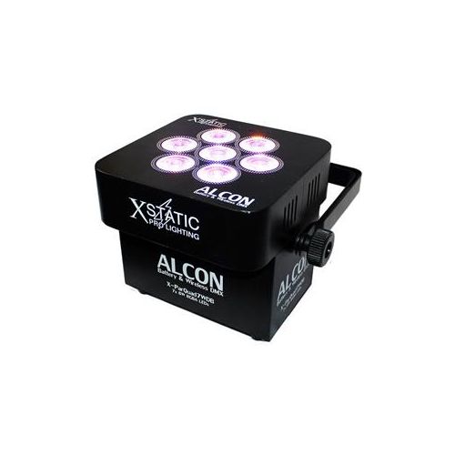  Adorama ProX X-PARQUAD7WDB Alcon ParQuad Wireless & Battery Powered Light Fixture, Black X-PARQUAD7WDB