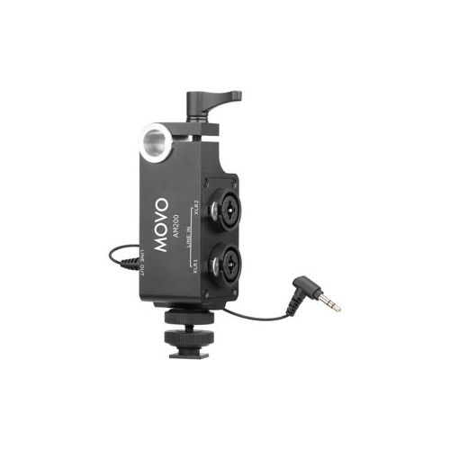  Adorama Movo Photo AM200 2-Channel XLR Microphone Audio Mixer with Shoe & 15mm Rod Mount AM200