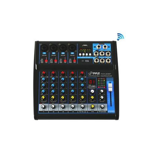  Adorama Pyle PMXU63BT 6-Channel Bluetooth 4.0 Studio Mixer and DJ Controller System PMXU63BT