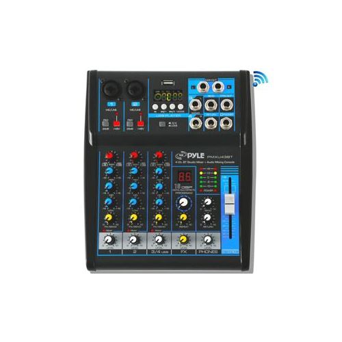  Adorama Pyle PMXU43BT 4-Channel Bluetooth 4.0 Studio Mixer and DJ Controller System PMXU43BT