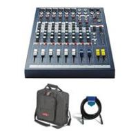 Adorama Soundcraft EPM6 6 Mono + 2 Stereo Channel Recording With SKB Mixer Bag /20Cable RW5734US A