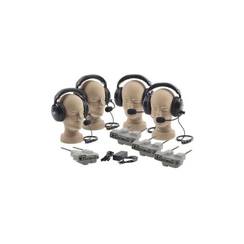  Adorama Anchor Audio PRO-540 ProLink with 3x Dual Muff Headsets & 1x Single Muff Headset PRO-540/3D1S