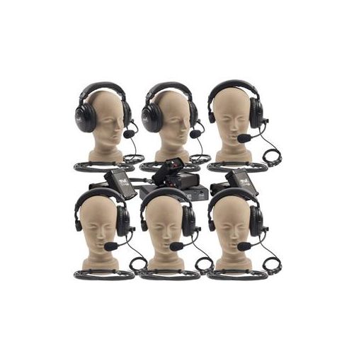  Adorama Anchor Audio PortaCom Six User Package, 2x Dual, 4x Single Headsets, 7x50 Cable COM-60FC/C/2D4S