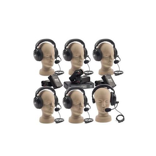  Adorama Anchor Audio PortaCom Six User Package with 5x Dual Headsets, 1x Single Headset COM-60FC/5D1S