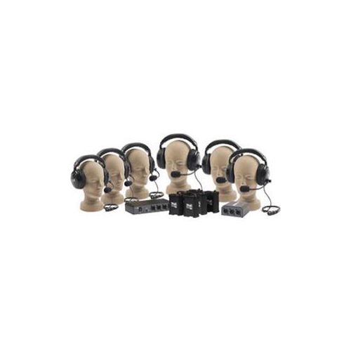  Adorama Anchor Audio PortaCom Six User Package with 4x Dual Headsets, 2x Single Headset COM-60FC/4D1S