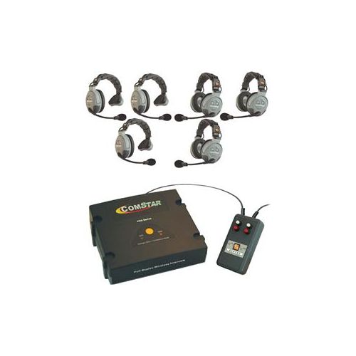  Adorama Eartec CSXTPLUS-6 XT Plus Com-Center with Interface Module & 6 Comstar Headsets CSXTPLUS-6