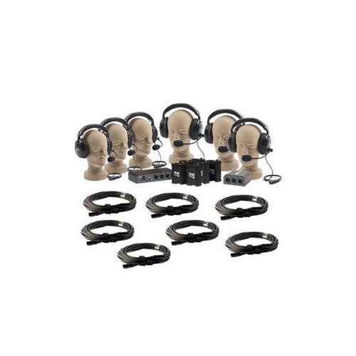  Adorama Anchor Audio PortaCom Six User Package, 1x Dual, 5x Single Headsets, 7x50 Cable COM-60FC/C/1D5S