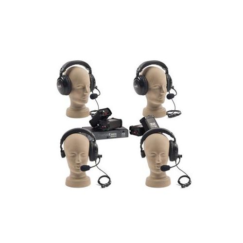  Adorama Anchor Audio PortaCom Four User Package w/ 2x Dual Headsets, 2x Single Headsets COM-40FC/2D2S