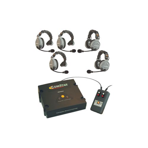  Adorama Eartec CSXTPLUS-5 XT Plus Com-Center with Interface Module & 5 Comstar Headsets CSXTPLUS-5