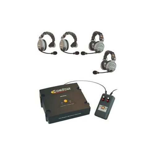  Adorama Eartec CSXTPLUS-4 XT Plus Com-Center with Interface Module & 4 Comstar Headsets CSXTPLUS-4