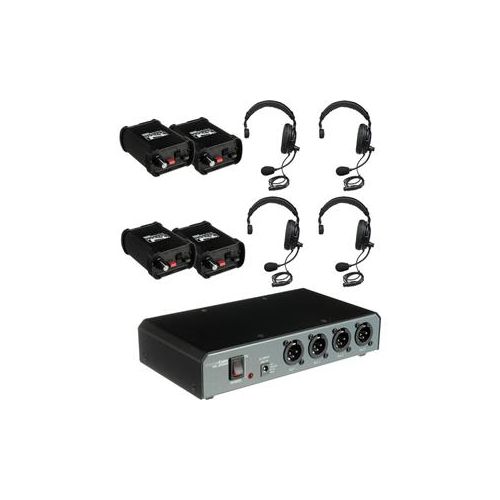  Adorama PortaCom COM-40FC Four Single Headset 2-Ch Wired Intercom Package without Cables COM-40FC-S