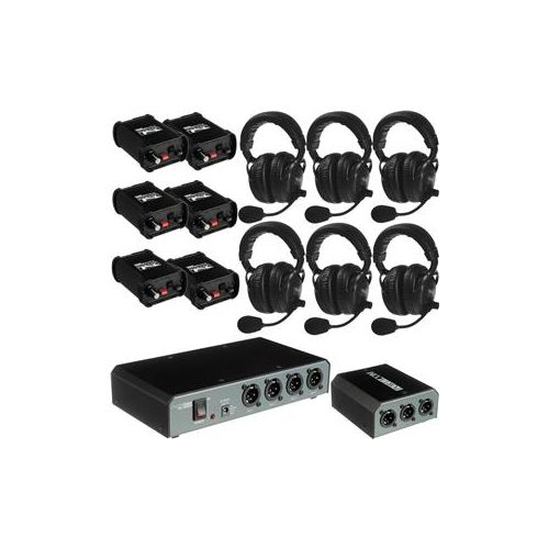  Adorama Anchor Audio PortaCom Six User Package with 6x Single Headsets COM-60FC/6S