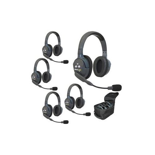  Adorama Eartec UL5D UltraLITE 5 Person System, 5x Dual-Ear Headset UL5D