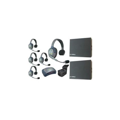  Adorama Eartec HUB5S Hub Mini Duplex Base 5-Person System W/2x 2 Pack Eartc 3.7V Battery HUB5S A