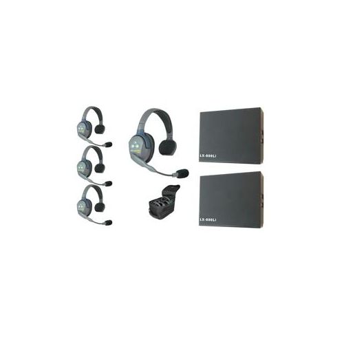  Adorama Eartec UL4S UltraLITE 4-Person Single-Ear Headset System - Bundle w/2x Batteries UL4S A