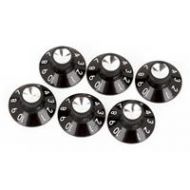 Adorama Fender Pure Vintage 1-10 Skirted Amplifier Control Knobs, Set of 6, Black/Silver 0990930000