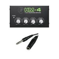 Adorama Mackie HM-4 4-Way Headphone Amplifier With TRS Headphone Cable, HM-4 A