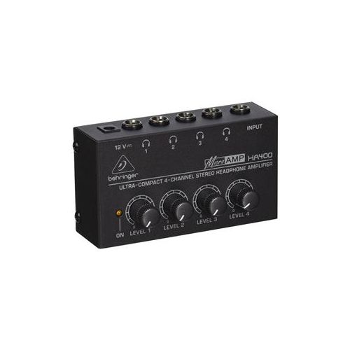  Adorama Behringer HA-400 Ultra Compact 4-Channel Stereo Headphone Amplifier HA400