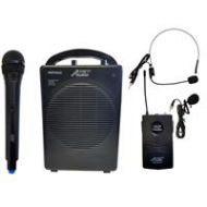 Adorama Audio 2000s AWP604C-L 2-Ch Rechargeable VHF Wireless Lavalier/Handheld System AWP604C-L