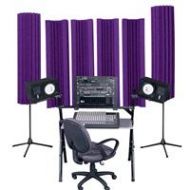 Adorama Auralex Sunburst-360 Concave Bass Traps with Stand, Pair, Purple SUN360PUR