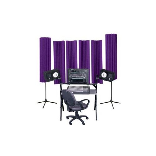  Adorama Auralex Sunburst-360 Concave Bass Traps with Stand, Pair, Purple SUN360PUR