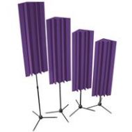 Adorama Auralex 48 Stand-Mounted LENRDs with Bass Traps and Stand, Set of 4, Purple S_MLENPUR