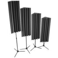 Adorama Auralex 48 Stand-Mounted LENRDs with Bass Traps and Stand, Set of 4, Charcoal S_MLENCHA