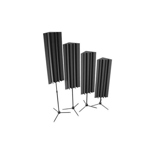  Adorama Auralex 48 Stand-Mounted LENRDs with Bass Traps and Stand, Set of 4, Charcoal S_MLENCHA