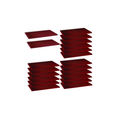  Adorama Auralex 1x24x48 Studiofoam Wedge Panels, 20-Piece, Burgundy 1SF24BUR