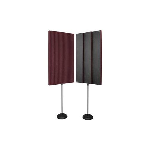  Adorama Auralex 3x24x48 ProMAX V2 Acoustic Panels with 2x Floor Stand, 2 Pack, Burgundy PROMAX_V2BUR