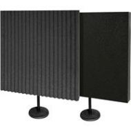 Adorama Auralex DeskMAX 2x2x3 Acoustic Panel with Stand, Set of 2, Charcoal DESKMAXCHA