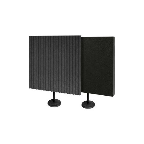  Adorama Auralex DeskMAX 2x2x3 Acoustic Panel with Stand, Set of 2, Charcoal DESKMAXCHA