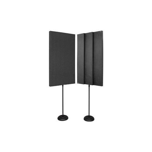  Adorama Auralex 3x24x48 ProMAX V2 Acoustic Panels with 2x Floor Stand, 2 Pack, Charcoal PROMAX_V2CHA