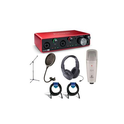  Adorama Focusrite Scarlett 4i4 3rd Generation USB Interface - With Microphone Bundle SCARLETT-414-3G A