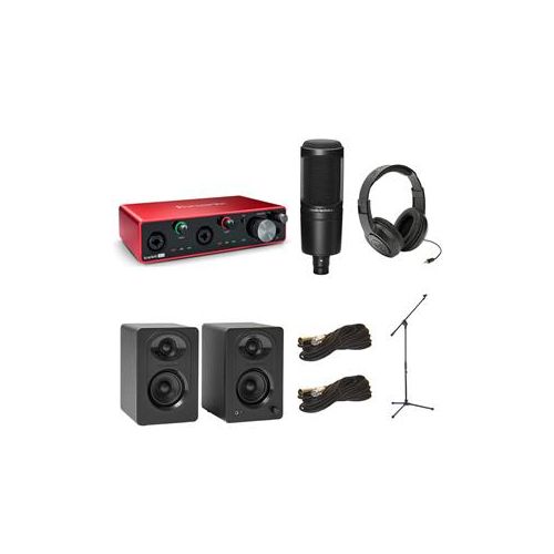  Adorama Focusrite Scarlett 4i4 3rd Generation USB Interface - With Microphone Bundle SCARLETT-414-3G B