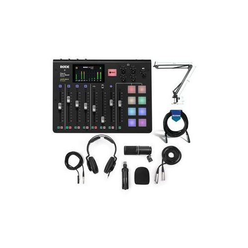  Adorama Rode RODECaster Integrated Podcast Production Console W/Zoom ZDM-1 Mic Pack/More RODECASTER PRO N