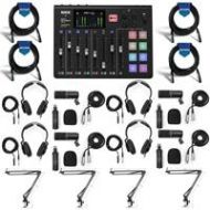 Adorama Rode RODECaster Integrated Podcast Production Console W/4x Zoom Mic Pack/4x More RODECASTER PRO P