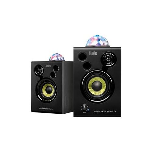  Adorama Hercules DJMonitor 32 Party 3 60W DJ Monitor Speaker with Party Lights, Pair AMS-DJMONITOR-32-PARTY