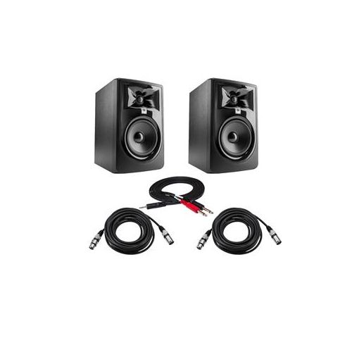  Adorama JBL 2x 305P MkII Powered 5 Dual 41W Two-Way Studio Monitor W/2x 8mm XLR Cable 305P MKII A