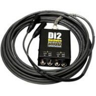 Adorama Whirlwind 50 2-Ch Di2 Dual Direct Box with Snakeskin XLR Fanout Cable, Black DI2-050-BK