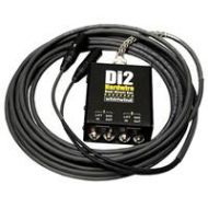 Adorama Whirlwind 25 2-Ch Di2 Dual Direct Box with Snakeskin XLR Fanout Cable, Black DI2-025-BK