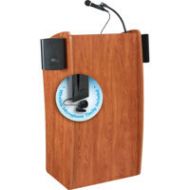 Adorama Oklahoma Sound Vision 611-S Sound Lectern, Wireless Tie-Clip/Lavalier Mic,Cherry 611-S/LWM-6