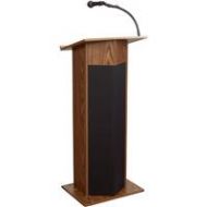 Adorama Oklahoma Sound Power Plus 111PLS Lectern with Rechargeable Battery, Medium Oak M111PLS-MO