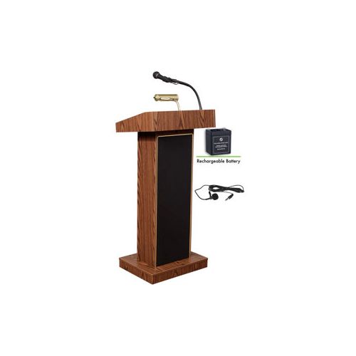  Adorama Oklahoma Sound Orator 800X Sound Lectern with Rechargeable Battery, Medium Oak M800X-MO