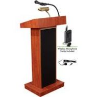 Adorama Oklahoma Sound Orator 800X Sound Lectern, Wireless Lavalier Mic, Cherry 800X-CH/LWM-6