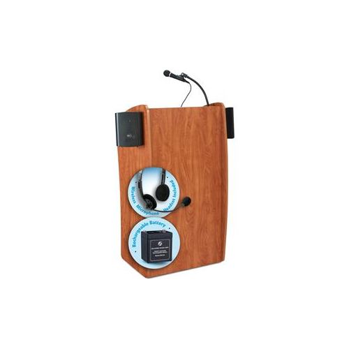  Adorama Oklahoma Sound Vision 611-S Sound Lectern,Battery & Wireless Headset Mic,Cherry M611-S/LWM-7