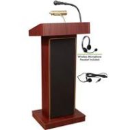 Adorama Oklahoma Sound Orator 800X Sound Lectern, Wireless Headset Mic, Mahogany 800X-MY/LWM-7