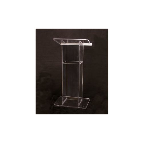  Adorama AmpliVox SN3540 Acrylic H Style Lectern with Shelf, Clear SN354000