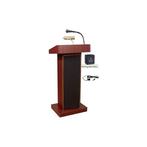  Adorama Oklahoma Sound Orator 800X Sound Lectern with Rechargeable Battery, Cherry M800X-MY