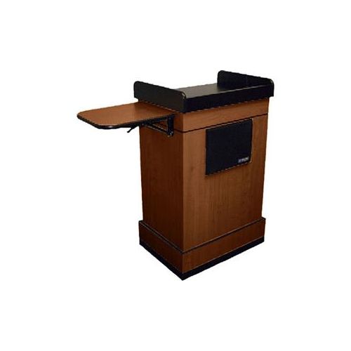  Adorama AmpliVox SW3230 Computer Lectern, Lapel Mic, Mahogany SW3230-MH-L